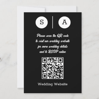 QR-Code in Schwarz und Weiß, einfach und elegant Einladung