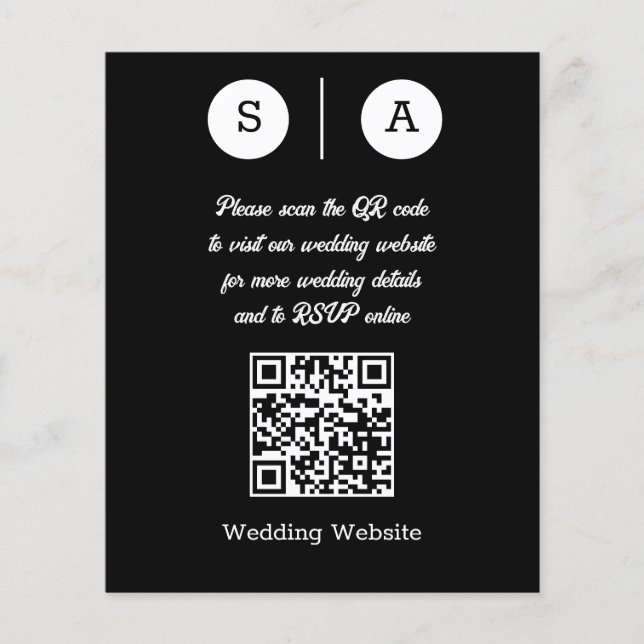QR-Code in Schwarz und Weiß, einfach und elegant Flyer (Vorne)