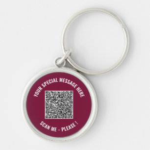 QR-Code Info Ihre Nachricht Überraschungsanhänger Schlüsselanhänger