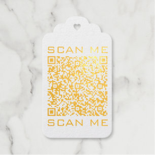 QR-Code-Info Scanne Mich Text Ihr modernes Design Geschenkanhänger
