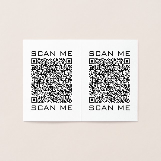 QR-Code-Info Scannen Ich Text Ihr modernes Design Folienkarte (Innenseite)
