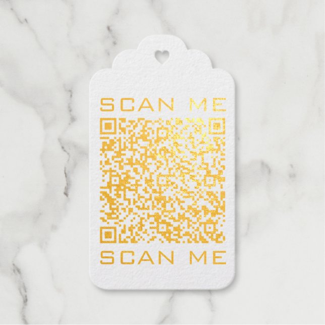 QR-Code-Info Scannen Ich Text Ihr modernes Design Geschenkanhänger (Vorderseite)