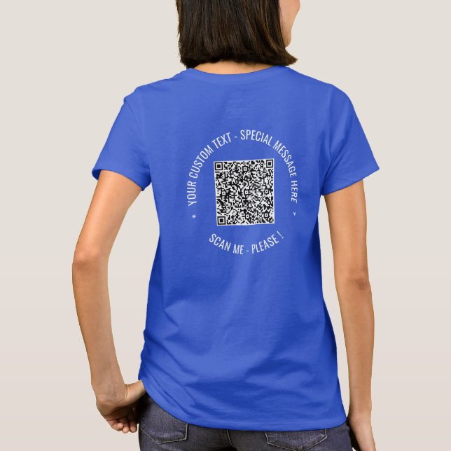  QR-Code-Info-Text Moderner Personalisierter T - S T-Shirt (Rückseite)