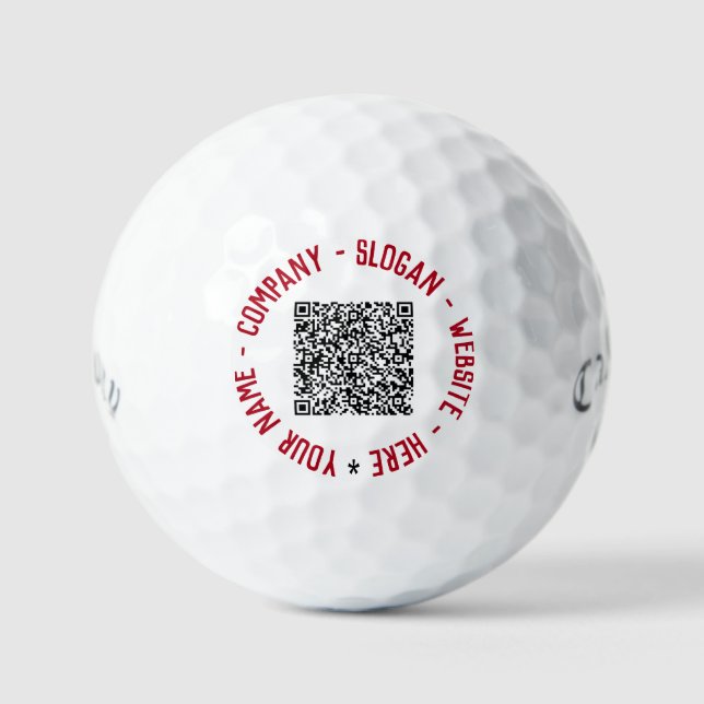 QR Code Info Textfarben Personalisierte Golfbälle (Vorderseite)
