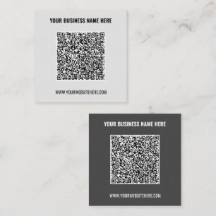 QR-Code Info zur Business Card für Text und Farben Quadratische Visitenkarte