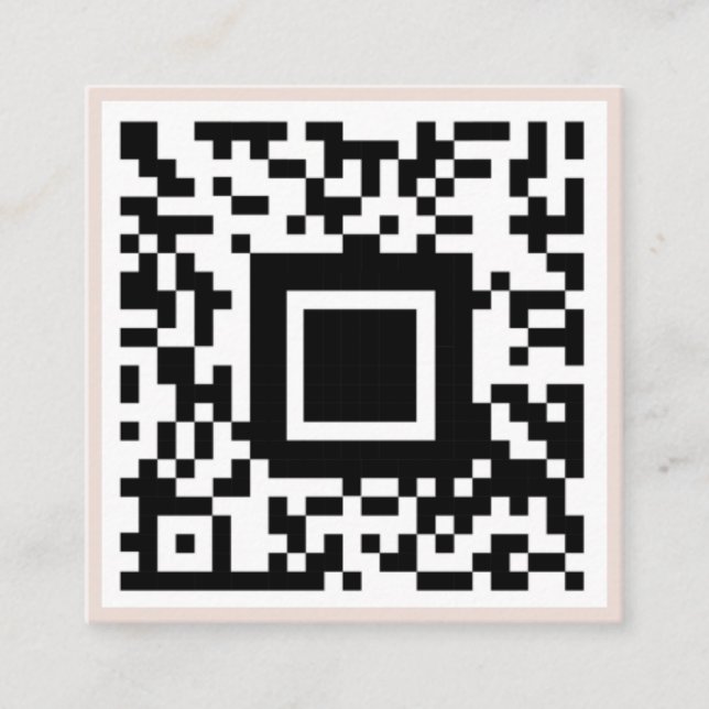 QR-Code Initial Minimal-Monogramm Schwarz und Elfe Quadratische Visitenkarte (Vorderseite)
