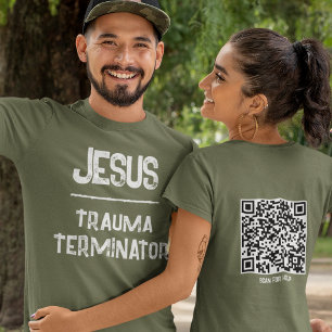 QR-Code Jesus - Trauma-Terminator-Schriftstellen T-Shirt
