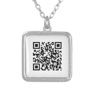 QR Code Jewelry Digital Versilberte Kette