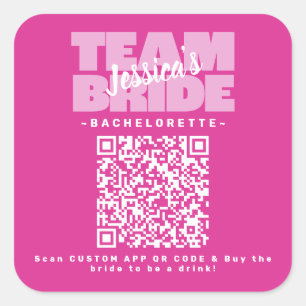QR Code Junggesellinnenabschied Getränk kaufen Tea Quadratischer Aufkleber