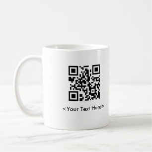 QR Code-Kaffee-Tasse mit Editable Text Kaffeetasse
