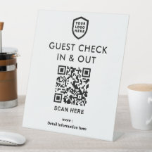 QR-Code Karo in & Out | White Business Logo