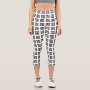 QR Code Karo Muster Capri Leggings