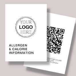 QR-Code-Karte für Allergie-Kalorieninformationen