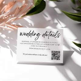 QR-Code-Karte für Minimalistische Schwarz-Weiß-Hoc Begleitkarte