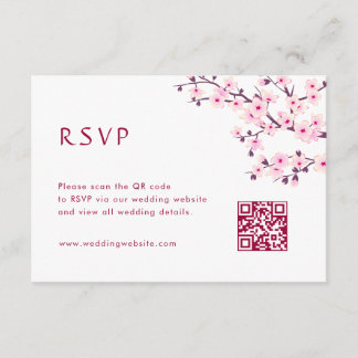 QR-Code | Kirschblüten RSVP Begleitkarte