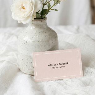 QR Code Klasse Minimaler Blush Pink Visitenkarte