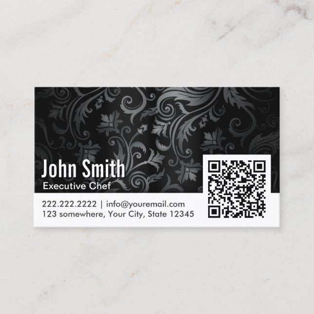 QR-Code-Koch-Visitenkarte für Blumenziererzeugniss Visitenkarte (Vorderseite)