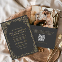QR Code Kohle Grau Foto Minimalistische Hochzeit
