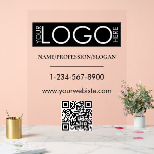QR-Code-Kontaktinformation für das Logo von Black  Acrylschild