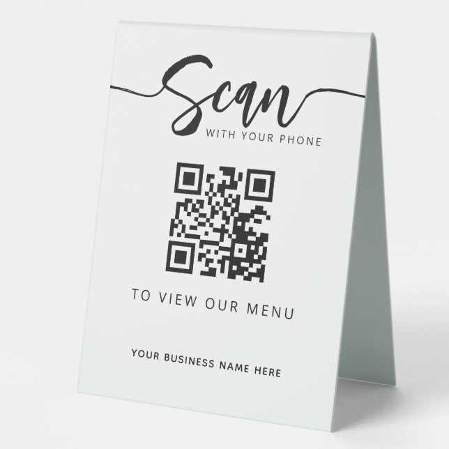 QR-Code Kontaktloses Menü für das Restaurant Tischaufsteller (Vorderseite)