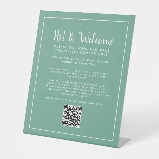 QR-Code Kontaktregister Sockelschild (Vorderseite)