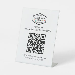 QR-Code Kostenloses WiFi-Business-Logo Minimalisti Sockelschild