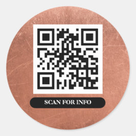 QR-Code Kupferbronze Einzigartiger Beruflicher Chi Runder Aufkleber