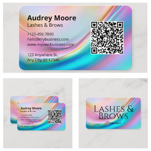QR-Code Lash Brows Modern Minimalistisch Visitenkarte