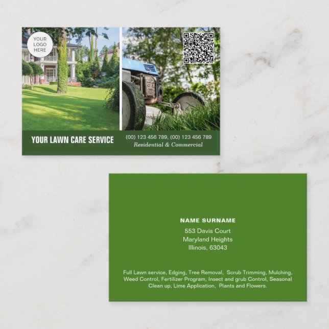 QR-Code Lawinenservice-Visitenkarte mit Fotos Visitenkarte (Vorne/Hinten)