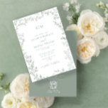 QR Code Leaf Sage Green Elegant Monogram Wedding Einladung<br><div class="desc">Sagen Sie "I do" zu Ihrem perfekten Traum Hochzeit Einladung! Die Einführung des QR-Code Sage Green minimale Blatt monogramm Hochzeit Einladung - ein exklusives Online-und eines unserer wertvollsten Designs. Diese moderne Akzeptanz klassischer Eleganz ist sicher, eine Aussage zu machen, die Ihre Gäste nicht bald vergessen werden. Die Einladung enthält ein...</div>