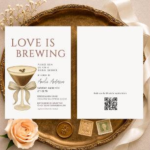 QR-Code Liebe brodelt Martini-Brautjunggesellinnen Einladung