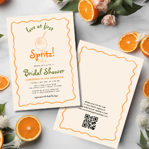 QR-Code-Liebe im ersten Spritz-Funky-Brautparty Einladung