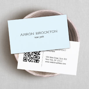QR Code Light Blue Modern Beruflich Visitenkarte