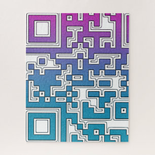 QR-Code - Lila Blue-Jigsaw-Puzzle