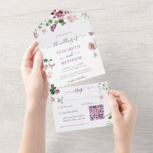 Qr Code Lila und rosa Hochzeit