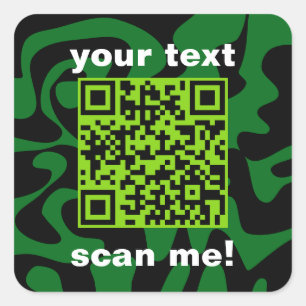 QR-Code Limon dunkelgrün und schwarz hell modern Quadratischer Aufkleber