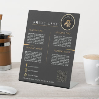 QR Code Lion Logo Business Scan für Menü Sockelschild