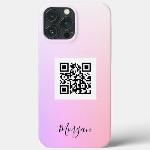 QR-Code Logo Art Foto Name, Farbe Lila/rosa Case-Mate iPhone Hülle