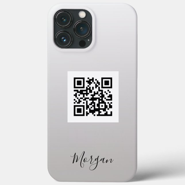 QR-Code, Logo, Art oder Foto Blk Name Gradient Gra Case-Mate iPhone Hülle (Rückseite)