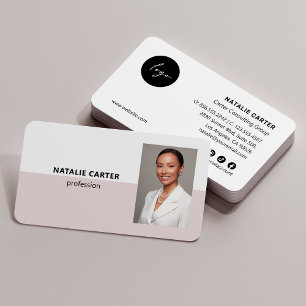 QR CODE Logo Beruflich Foto Portrait BLUSH Visitenkarte