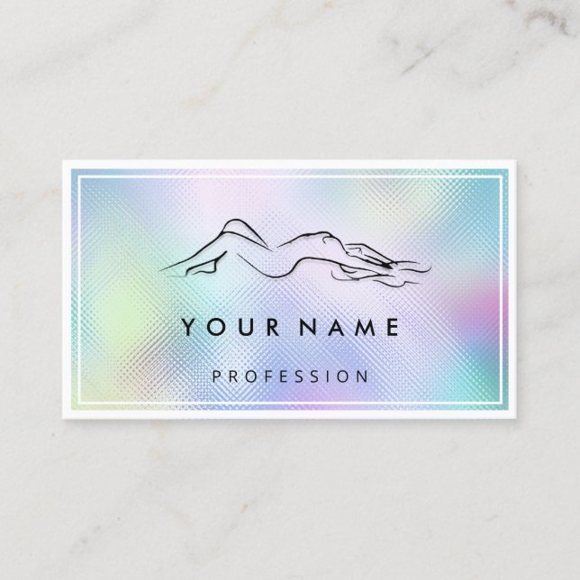 QR CODE Logo Body Sculpting Massage Blue Gerahmt,  Visitenkarte (Vorderseite)