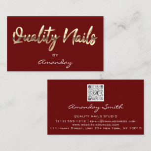 QR-Code-Logo Burgundy Red Gold Visitenkarte