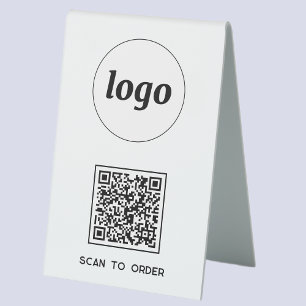 QR-Code-Logo-Business-Prüfung auf Bestellung Tischaufsteller