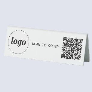 QR-Code-Logo-Business-Prüfung auf Bestellung Tischaufsteller
