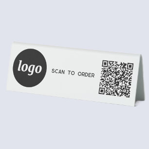 QR-Code-Logo-Business-Prüfung auf Bestellung Tischaufsteller