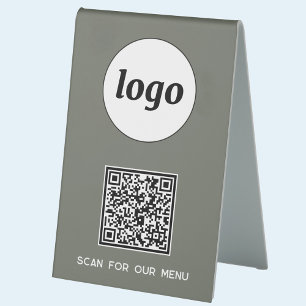 QR-Code-Logo-Business-Prüfung für Menü-Ansicht Grü Tischaufsteller