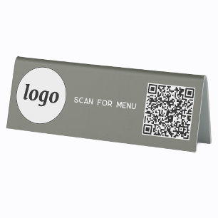 QR-Code-Logo-Business-Prüfung für Menü-Ansicht Grü Tischaufsteller