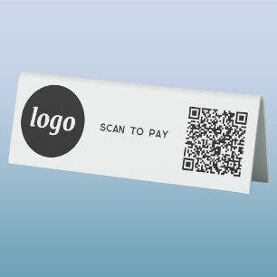 QR-Code-Logo-Business-Scan zur Bezahlung Tischaufsteller