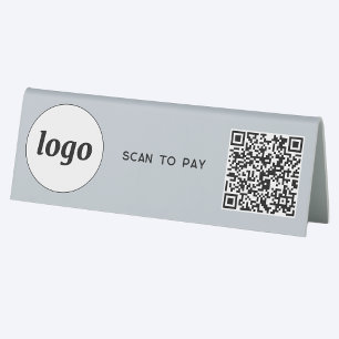 QR-Code-Logo-Business-Scan zur Bezahlung von Pulve Tischaufsteller