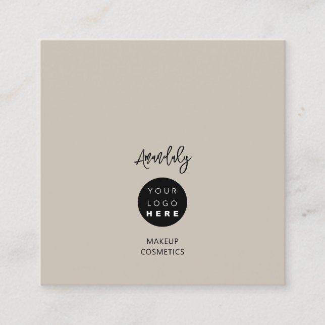 QR-Code-Logo-Earth-Cement-Graue Minimalims Quadratische Visitenkarte (Vorderseite)